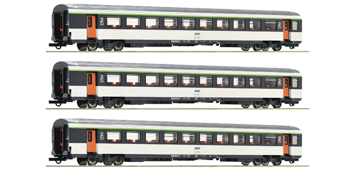 74032 Roco 3-delige set personenrijtuigen EC ?Mont Cenis? SNCF