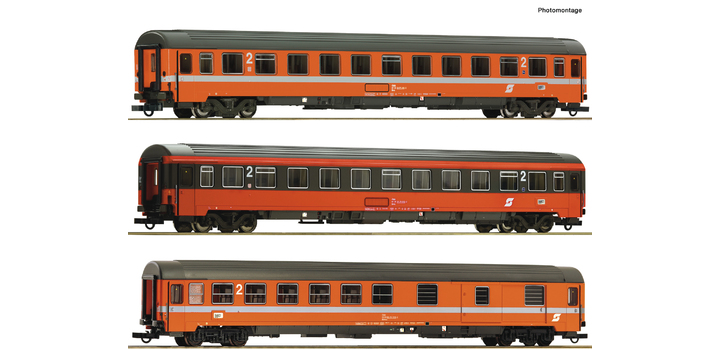 74043 Roco 3-delige set rijtuigen Set 1: EC 60 ?Maria Theresia? ?BB