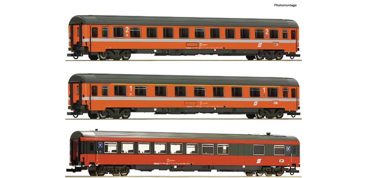 74044 Roco 3-delige set rijtuigen Set 2: EC 60 ?Maria Theresia? ?BB