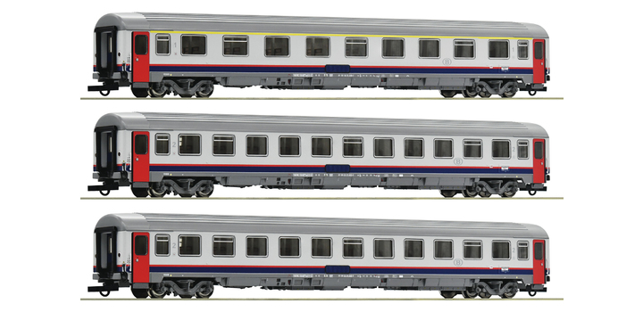 74063 Roco 3-delige set Eurofima rijtuigen van de SNCB
