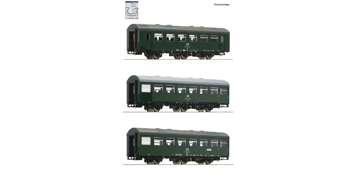 74070 Roco 3-delige set Rekowagen DR, set 1