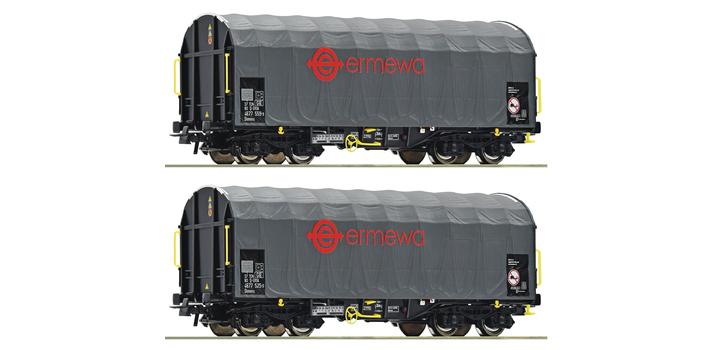 76039 Roco 2-delige wagenset schuifzeilwagens Ermewa