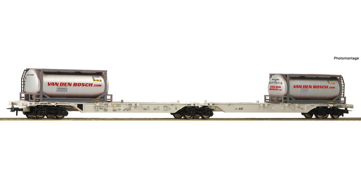 76632 Roco AAE dubbele containerdraagwagen Van den Bosch