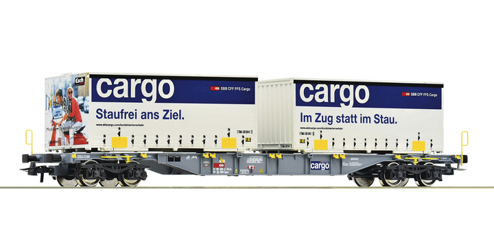 77341 Roco Containerdraagwagen SBB Cargo AAE