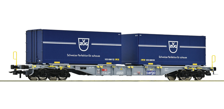 77343 Roco Containerdraagwagen VZUG SBB Cargo AAE