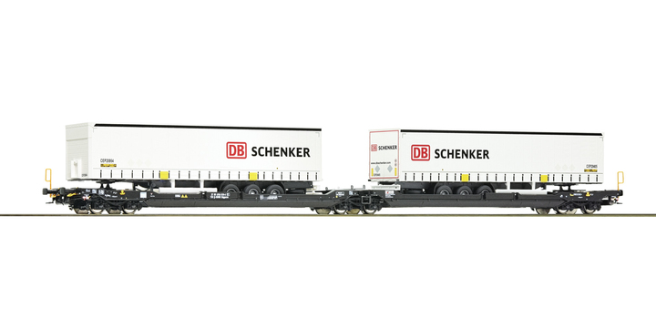 77390 Roco Doppeltaschen-Gelenkwagen T3000e, Kombiverkehr DB Schenker