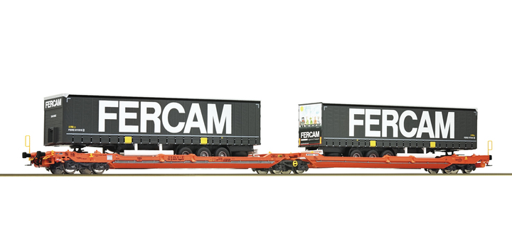77394 Roco Doppeltaschen-Gelenkwagen T3000e FERCAM WASCOSA