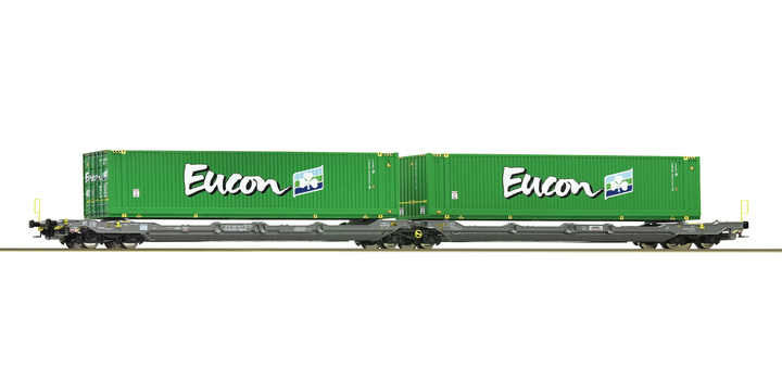 77398 Roco Doppeltaschen-Gelenkwagen T3000e HUPAC Eucon