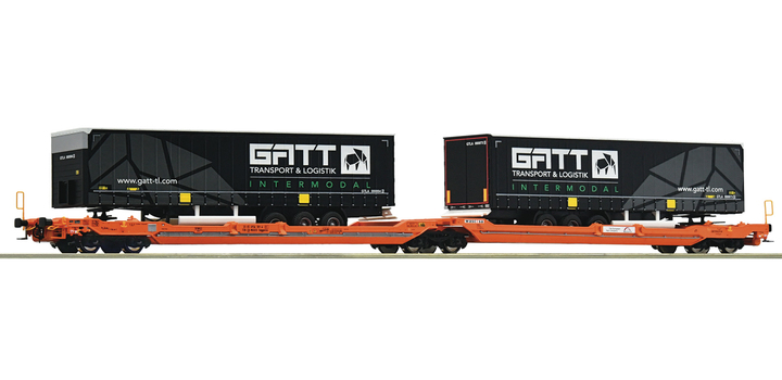 77403 Roco Doppeltaschen-Gelenkwagen T3000e WASCOSA Spedition GATT