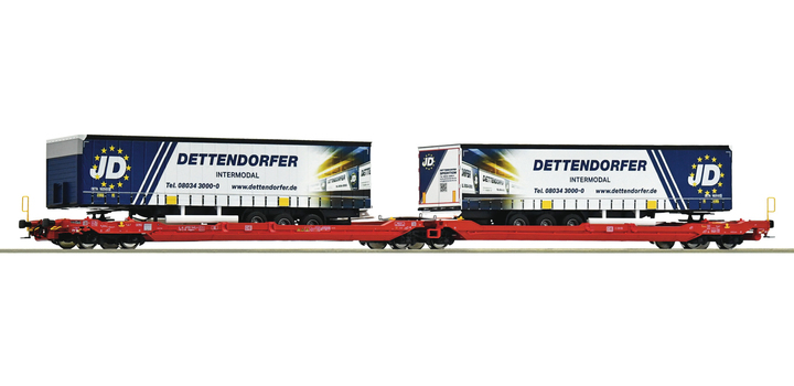 77404 Roco Doppeltaschen-Gelenkwagen T3000e DB AG Dettendorfer