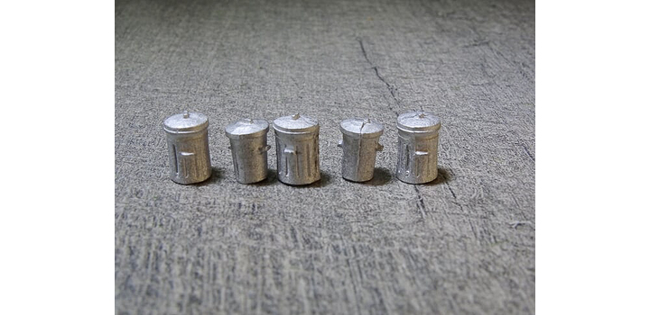 HB015 Vuilnisemmers 5 stuks, wit metaal