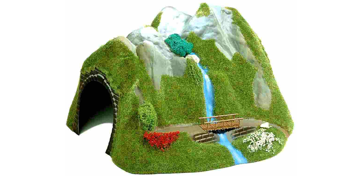 3007 Busch Tunnel recht met waterval H0