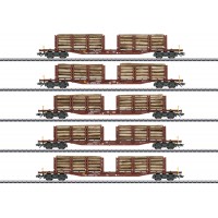 47154 Marklin Set rongenwagons voor hout-transport