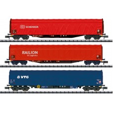 18801 Minitrix N Schiebeplanenwagen-Set Rilns