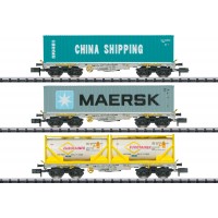 18703 Minitrix N Containerwagen-set 3-delig