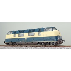 31338 ESU Diesellocomotief 220 012 DB oceaanblauw / beige Ep IV Sound + Rook DC/AC