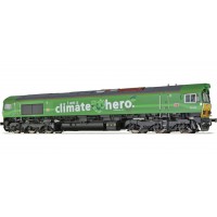 31365 ESU Diesellocomotief Class 66, 66004 DB Cargo "I am a climate hero" Sound + rook DC / AC	