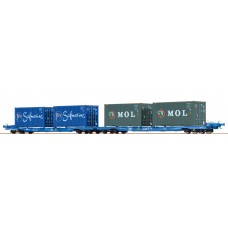 48104 Brawa Containerwagen Bauart Sffggmrrss van de AAE