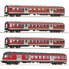 74050 + 74591 Roco 4-delige set DB Regionaaltrein inclusief stuurstand