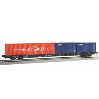 96010062 Igra Model Sggnss 80 RailRelease NL met 1x 40ft HC Hamburg Süd en 2x 20ft SEACO containers