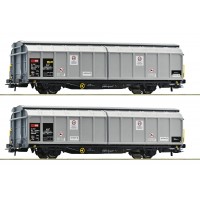 6600027 Roco 2-tlg. Set Schuifwandwagens SBB Cargo