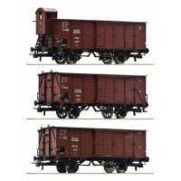 6600037 Roco Set gesloten goederenwagens DRG