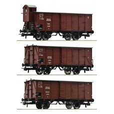 6600037 Roco Set gesloten goederenwagens DRG