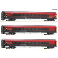 74041 Roco 3-delige uitbreidingsset Railjet ÖBB met binnenverlichting DCC