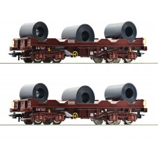 76338 Roco 2-delige set Coiltransportwagen SNCB