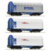 77024 Roco set Schuifhuifwagens Shimmns ÖBB