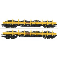 77026 Roco Set rongenwagens DB Bahnbau Gruppe met lading