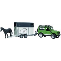 02592 Bruder Land Rover met paardentrailer 1:16