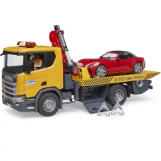 03552 Bruder Scania Afsleepwagen met kraan en auto 1:16