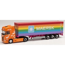 314695 Herpa Scania CR 20 C.Sz. HCL Logistics/40 ft. Maersk Rainbow 1:87