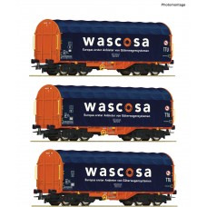 76009 Roco 3-delige wagenset schuifzeilwagens WASCOSA