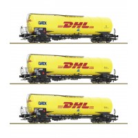 76029 Roco 3-delige Set ketelwagens GATX DHL