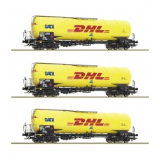 76029 Roco 3-delige Set ketelwagens GATX DHL