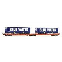 77387 Roco Doppeltaschen-Gelenkwagen T3000e BLUE WATER Wascosa