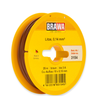 3154 Brawa draad Bruin 0,14 MM² 25 meter