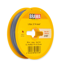 3157 Brawa draad Grijs 0,14 MM² 25meter