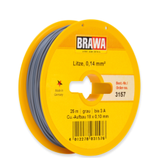 3157 Brawa draad Grijs 0,14 MM² 25meter