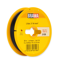 3158 Brawa draad Zwart 0,14 MM² 25 meter