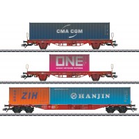 47580 Marklin 3-delige set containerwagens Lgs 580 MHI