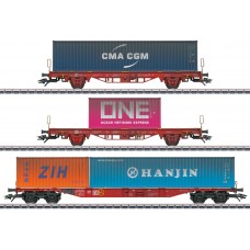 47580 Marklin 3-delige set containerwagens Lgs 580 MHI