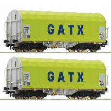 76055 Roco 2-delige wagenset schuifzeilwagens GATX