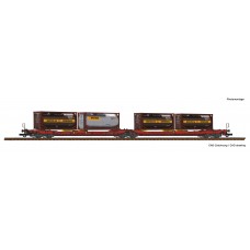 77389B Roco Containerdraagwagen T3000e Bertschi ÖBB/ RCW