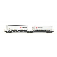 77390 Roco Doppeltaschen-Gelenkwagen T3000e, Kombiverkehr DB Schenker