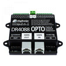 DR4088OPTO Digikeijs 16-kanaals s88N terugmeldmodule met optische ingangen Drie rail systeem met optische ingangen en s88N aansluitingen(H-Bridge)