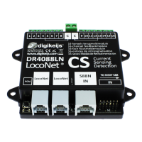 DR4088LN CS Digikeijs LocoNet terugmeldmodule met 16 geïntegreerde bezetmelders voor twee rail systeem met LocoNet aansluiting