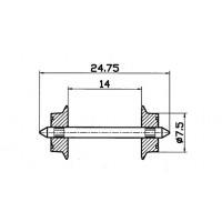 40184 H0 Roco wielstel wisselstroom, 7,5mm, 2 stuks